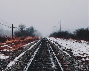 Preview wallpaper railway, winter, snow