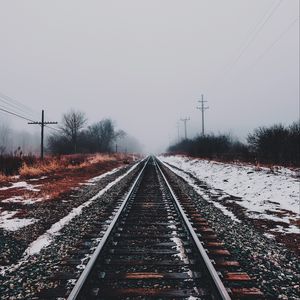 Preview wallpaper railway, winter, snow