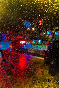 Preview wallpaper rain, drops, glass, blur, lights