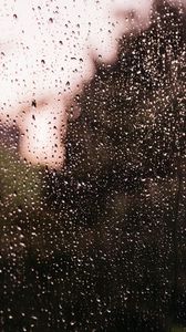 Preview wallpaper rain, drops, glass, blur, macro