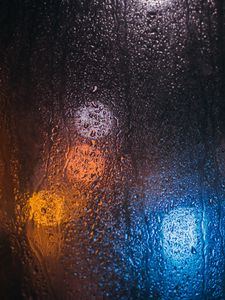 Preview wallpaper rain, drops, glass, lights, blur, macro