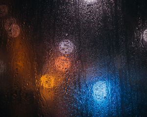 Preview wallpaper rain, drops, glass, lights, blur, macro