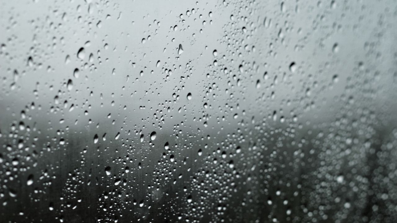 Wallpaper rain, drops, glass, macro, dark