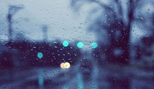 Preview wallpaper rain, glare, glass, drops