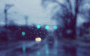 Preview wallpaper rain, glare, glass, drops
