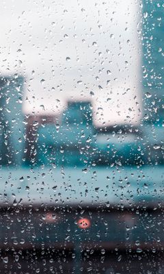 240x400 Wallpaper rain, glass, drops, blur, window