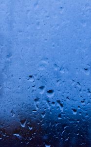 Preview wallpaper rain, glass, drops, wet, macro, blue