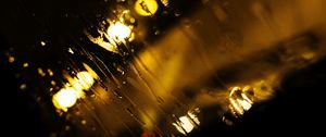 Preview wallpaper rain, glass, macro, blur, lights
