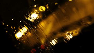 Preview wallpaper rain, glass, macro, blur, lights