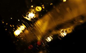 Preview wallpaper rain, glass, macro, blur, lights