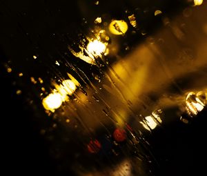 Preview wallpaper rain, glass, macro, blur, lights