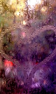 Preview wallpaper rain, glass, window, lights, streams, drops, water