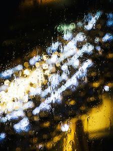 Preview wallpaper rain, lights, drops, glass, blur, macro