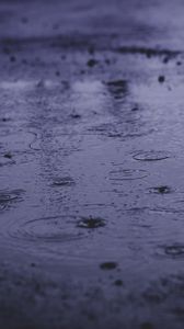 Preview wallpaper rain, puddle, water, asphalt