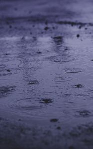 Preview wallpaper rain, puddle, water, asphalt