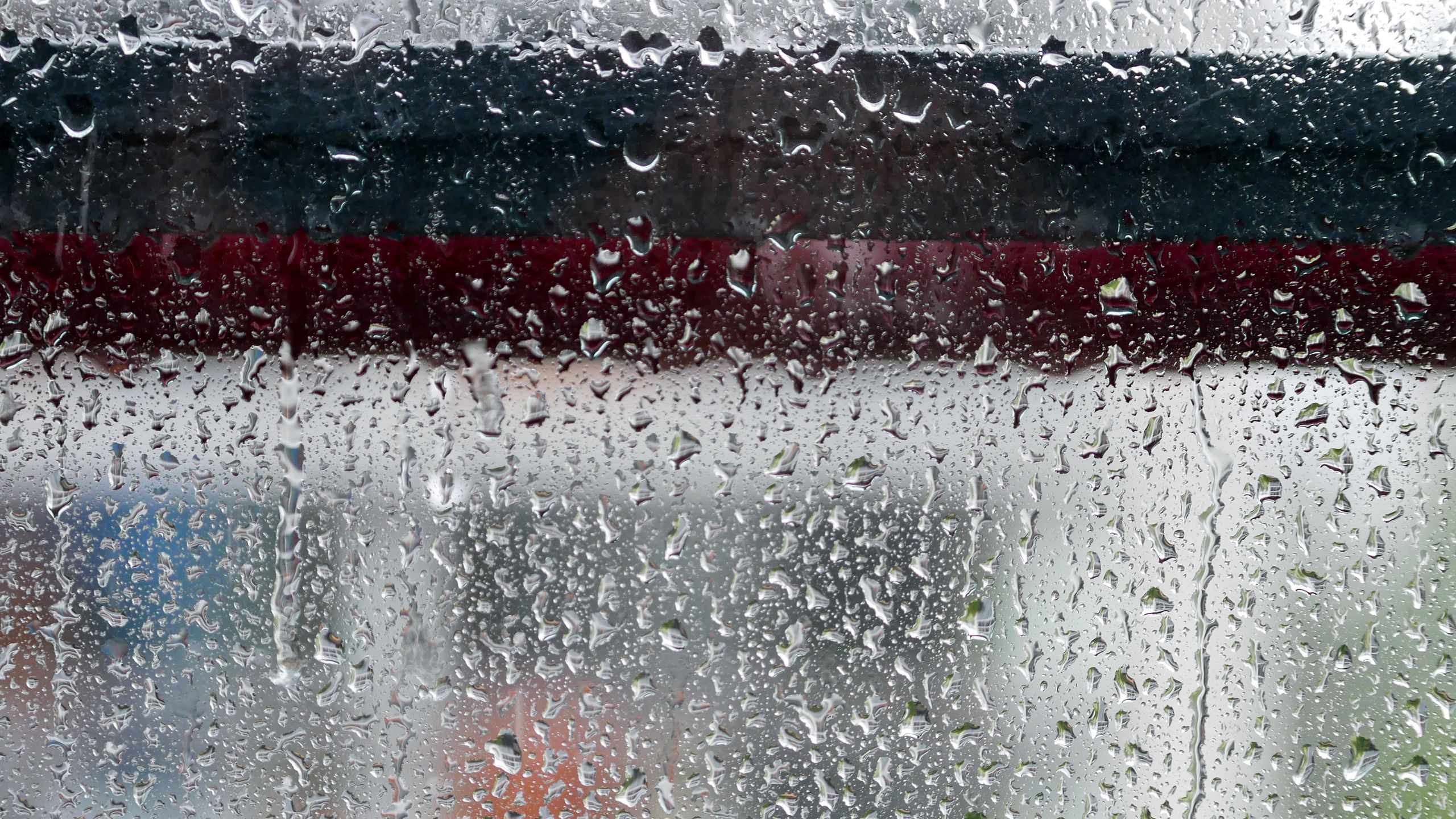 2560x1440 Wallpaper rain, window, glass, drops, wet, macro