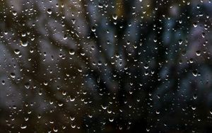 Preview wallpaper rain, window, glass, drops, night