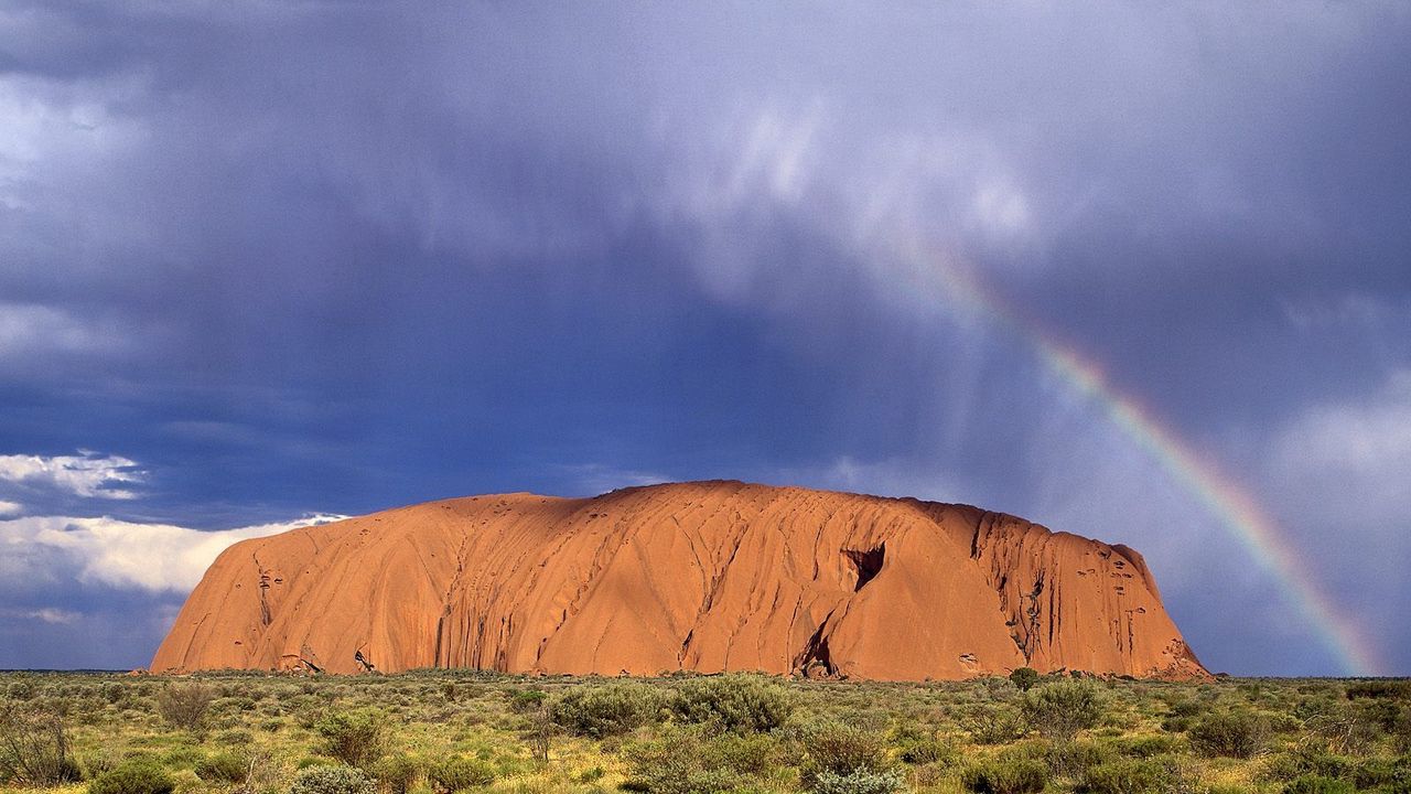 Wallpaper rainbow, australia, after rain, cloud, vegetation, canyon