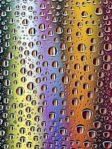 Preview wallpaper rainbow, drops, colorful, reflection