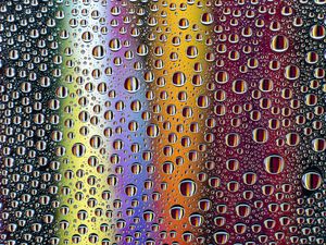 Preview wallpaper rainbow, drops, colorful, reflection