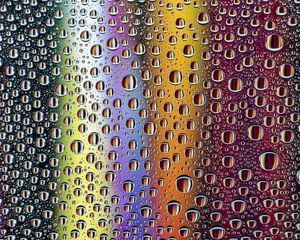 Preview wallpaper rainbow, drops, colorful, reflection