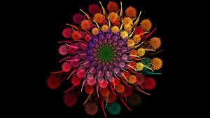 Preview wallpaper rainbow, flower, spiral, fractal