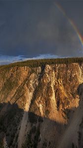 Preview wallpaper rainbow, height, rock, mountains