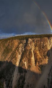 Preview wallpaper rainbow, height, rock, mountains