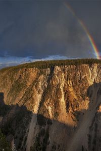 Preview wallpaper rainbow, height, rock, mountains