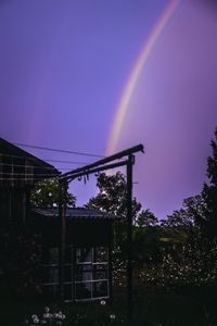 Preview wallpaper rainbow, house, garden, sky