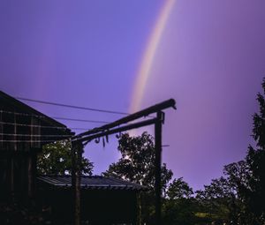 Preview wallpaper rainbow, house, garden, sky