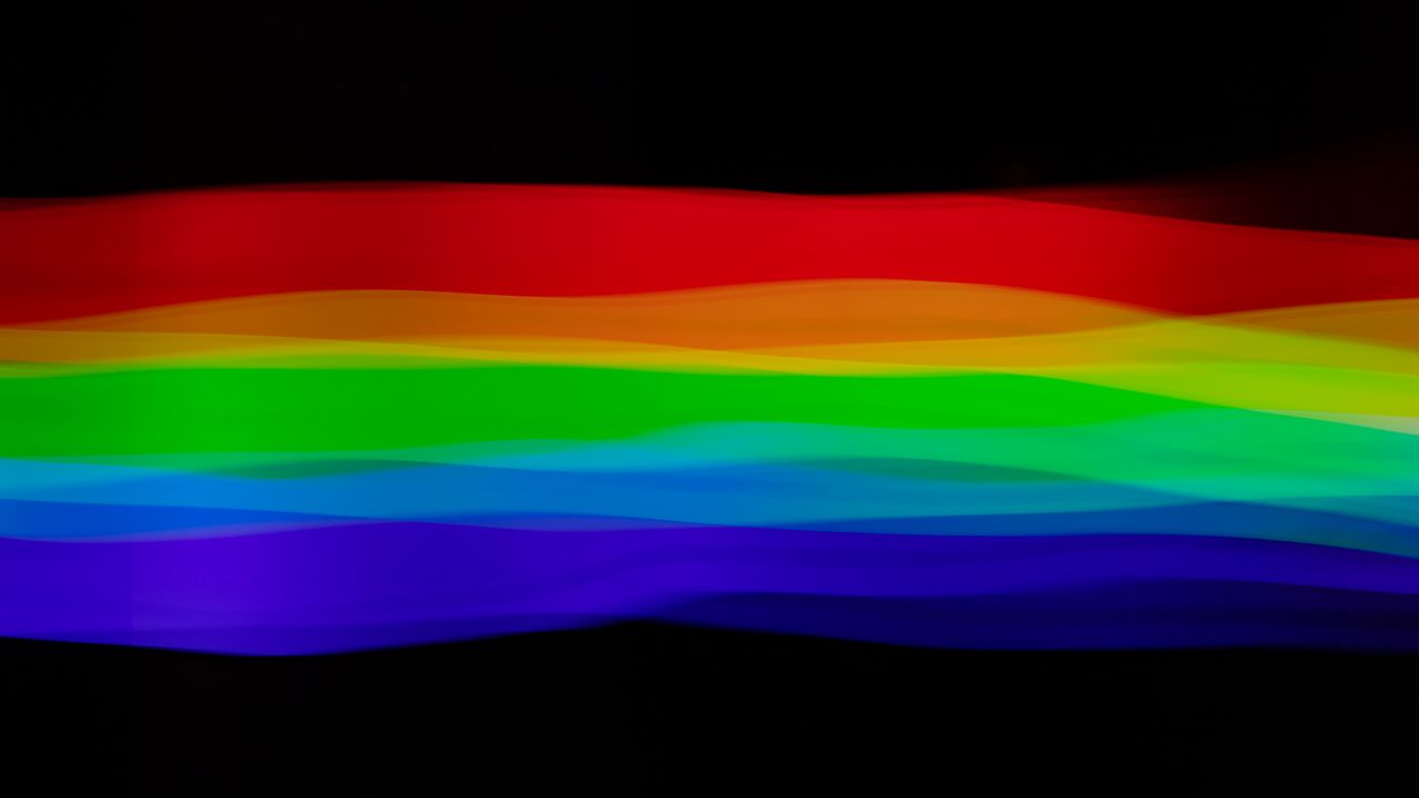Wallpaper rainbow, lines, colorful, black