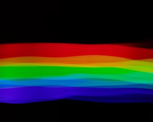 Preview wallpaper rainbow, lines, colorful, black