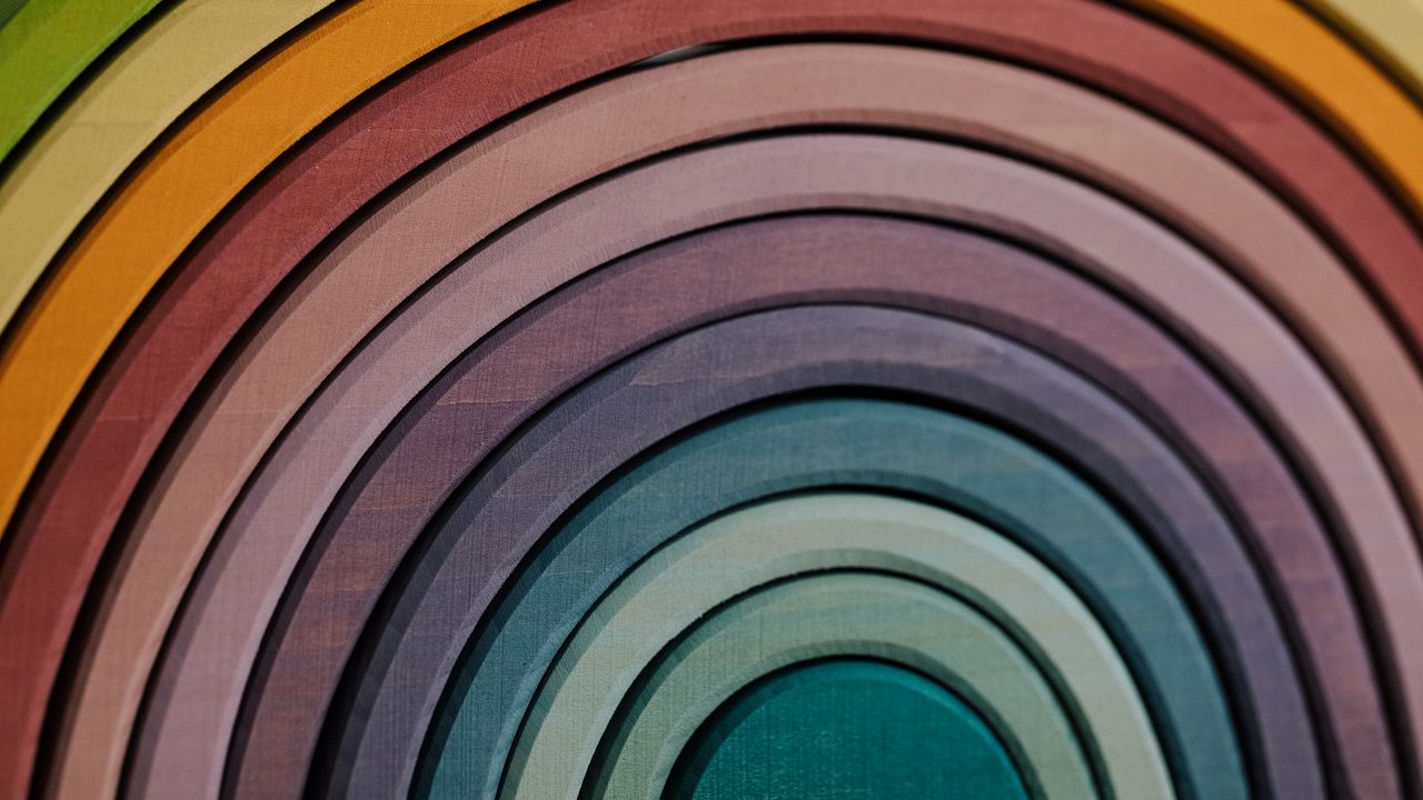 Wallpaper rainbow, stripes, wood, colorful