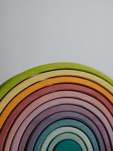 Preview wallpaper rainbow, stripes, wood, colorful