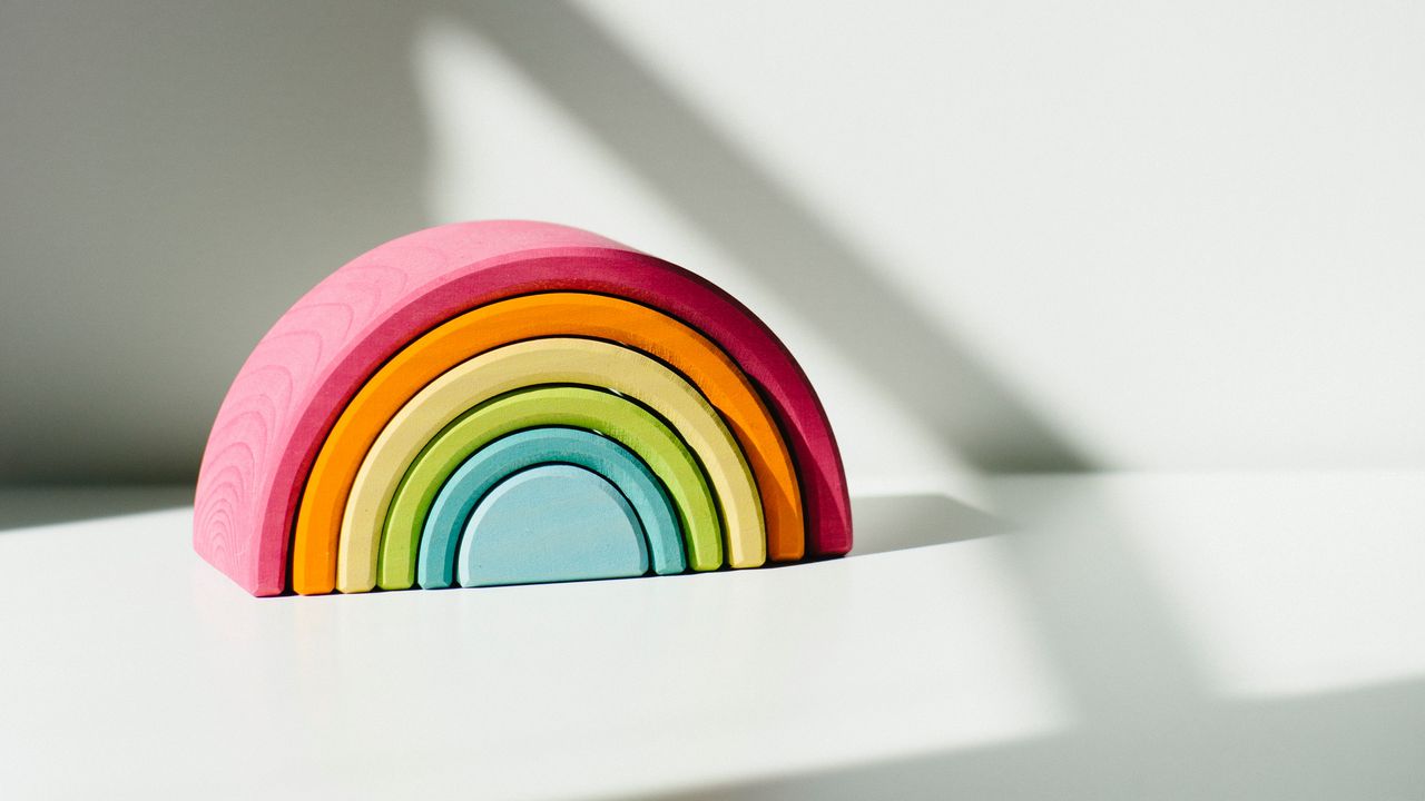 Wallpaper rainbow, toy, minimalism, shadows