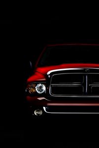 Preview wallpaper ram grille, car, front view, dark