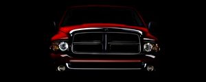 Preview wallpaper ram grille, car, front view, dark