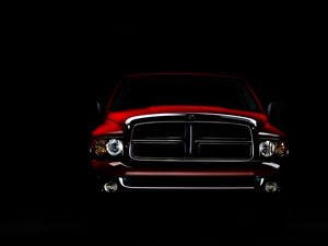 Preview wallpaper ram grille, car, front view, dark