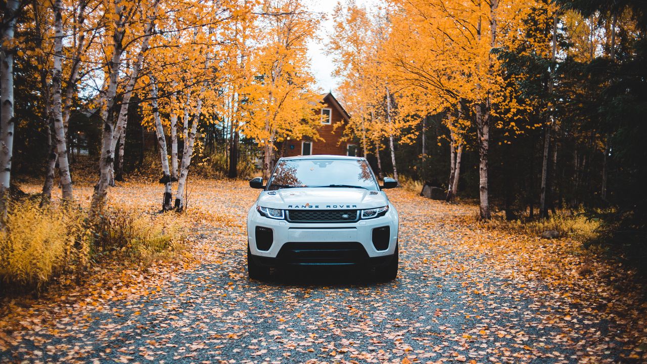 Wallpaper range rover, land rover, suv, autumn, front view