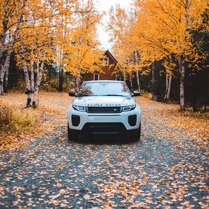 Preview wallpaper range rover, land rover, suv, autumn, front view