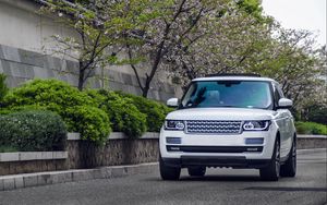 Preview wallpaper range rover, white, suv, car
