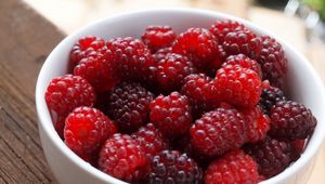 Preview wallpaper raspberries, berries, bowl, ripe, fresh