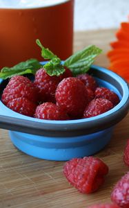 Preview wallpaper raspberries, berries, flowers, ripe