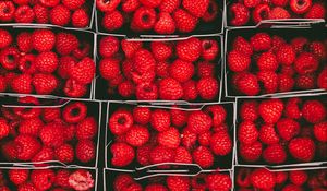 Preview wallpaper raspberries, berries, ripe, baskets