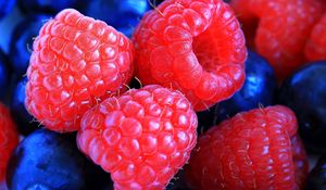 Preview wallpaper raspberries, cranberries, berry, close-up