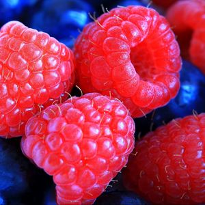 Preview wallpaper raspberries, cranberries, berry, close-up