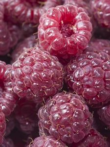Preview wallpaper raspberry, berries, red, ripe, juicy
