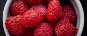 Preview wallpaper raspberry, berry, cup, fruit