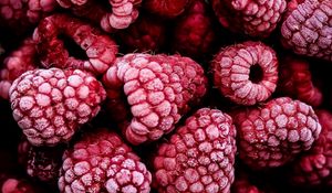 Preview wallpaper raspberry, berry, fruit, frozen